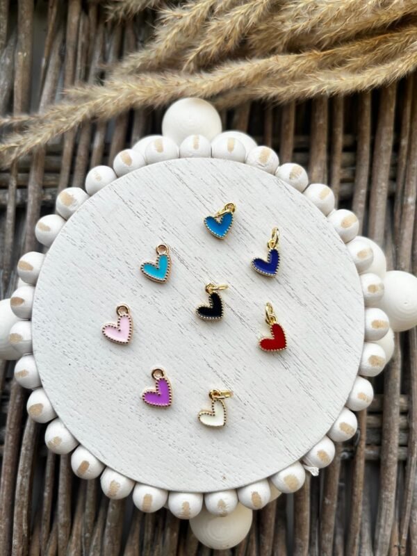 Coloured Gold Heart Charm Bracelet Colour Options