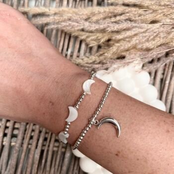 Silver Moon Charm Bracelet